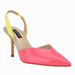 Nine West Hello Pointy Toe Slingback Sandalen Met Hak Roze/Geel Nederland | SAH-601738